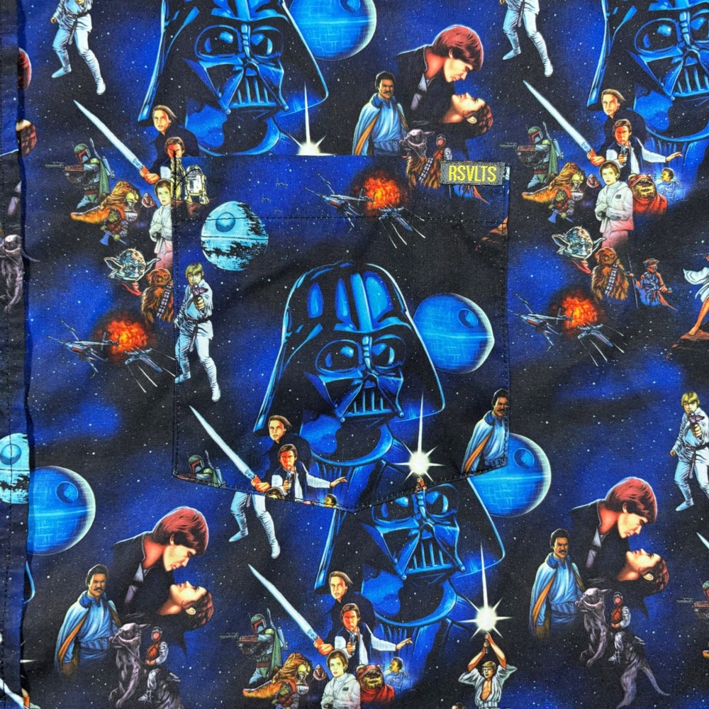 RSVLTS Star Wars The Trilogy Kunuflex Button Down Shirt Mens 4XL Character Print - Picture 8 of 9